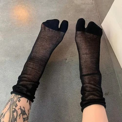 Women Comfortable Two-toed Cotton Socks Ultra-thin Candy Color Mesh Split Toe Socks Summer Breathable Japanese Harajuku Tabi Sox