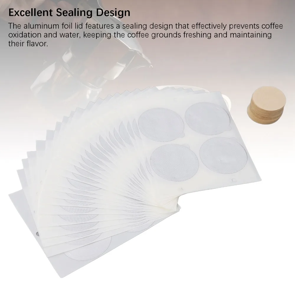 Round Shape Aluminum Foil Lids Disposable Design Adhesive Backing Coffee Capsule Covers Aluminum Material Coffee Pod Seals