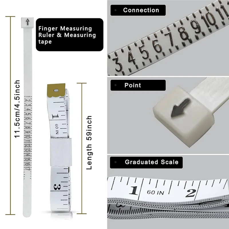 7-Piece Ring Sizer Measuring Tool For Both Men And Women Includes Finger Ring Measurer, Ring Sizers, Ring Making Kit-AT64