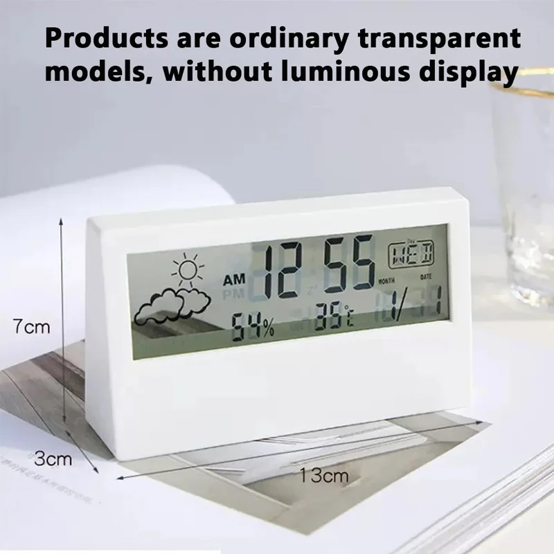 LED-thermometer Thermo-hygrometer Multifunctionele elektronische klok Temperatuur-vochtigheidsmeter Weerstation voor thuis met alarm - afbeelding 1