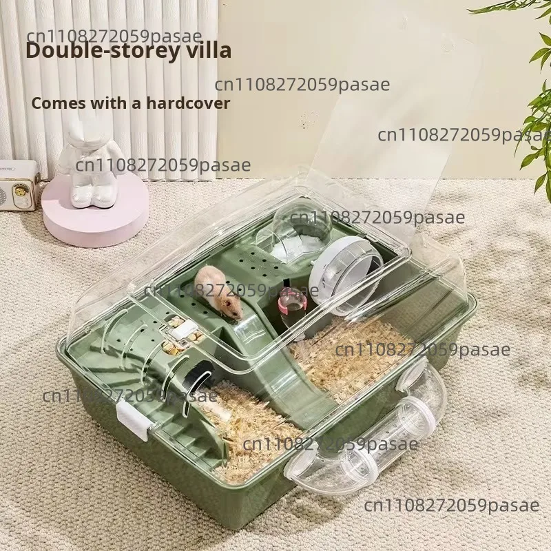 

Wholesale new transparent closed hamster cage with button closure, luxury villa, environmentally friendly plastic pet