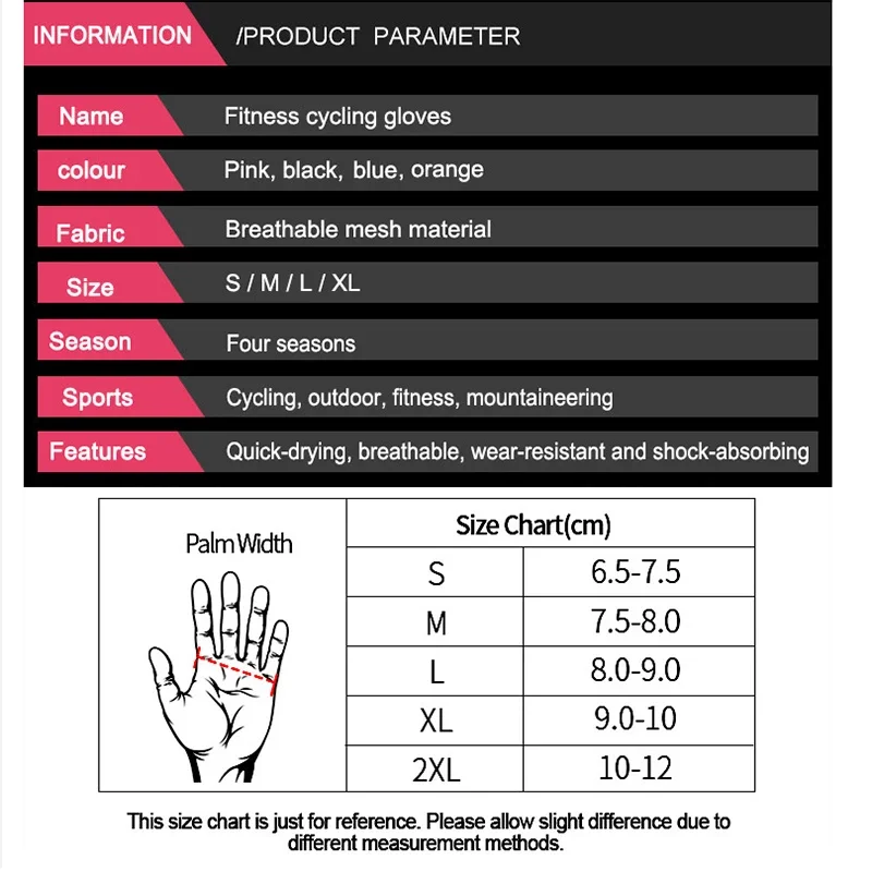 Męskie rękawiczki do jazdy na rowerze Rękawiczki na siłownię z półpalcami Damskie oddychające antypoślizgowe rękawiczki do treningu sportowego