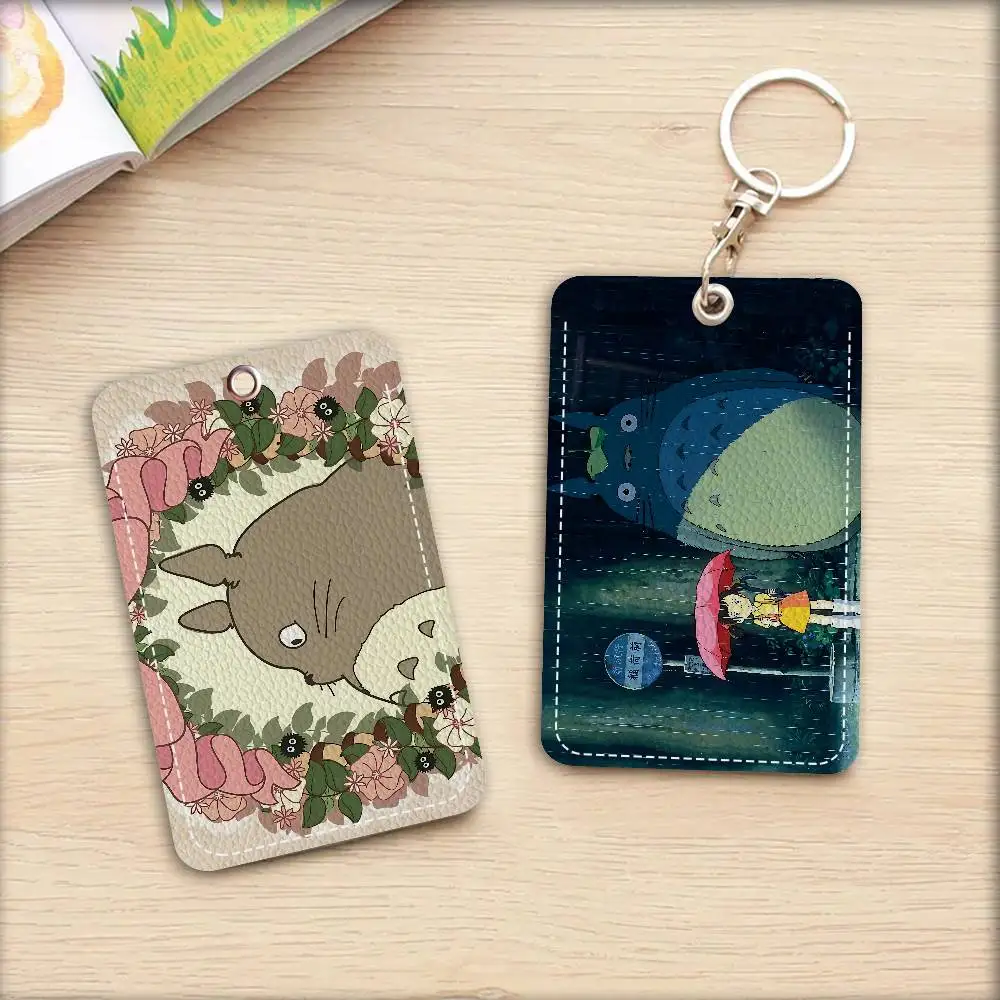 Cute Totoro Style PU Access Card Holder With Keychain - Executive Protection For Bank Card,Subway, Bus Card Case