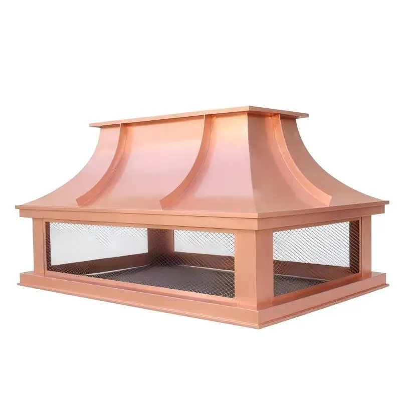 Custom Victorian European Style Tapered Copper Chimney Cap Weather Resistant Finish for Building Roofing Systems