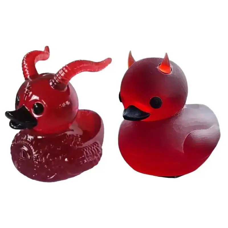 Halloween Kleine Teufel Ente Lil' Teufel Ente Kleiner Teufel Ente Auto Dekoration Harz Enten Figuren Satanische Ornament Dekor