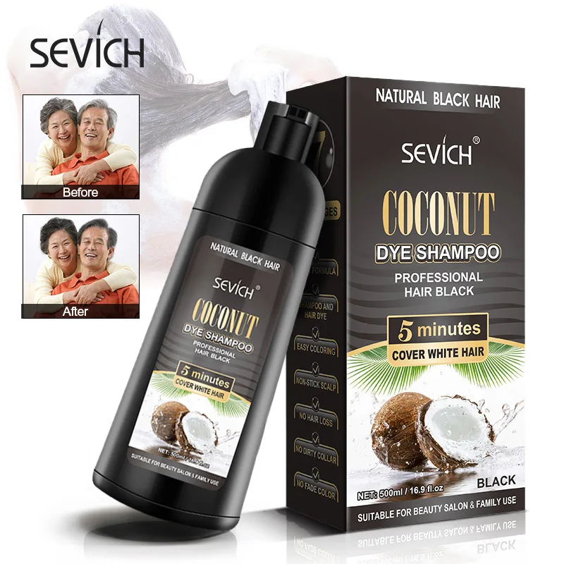 500ml Coconut Ginger A Black Cover Gray Hair Shampoo A Black Plant Shampoo Moisturizing Nutrition Deep Cleaning To Improve Frizz