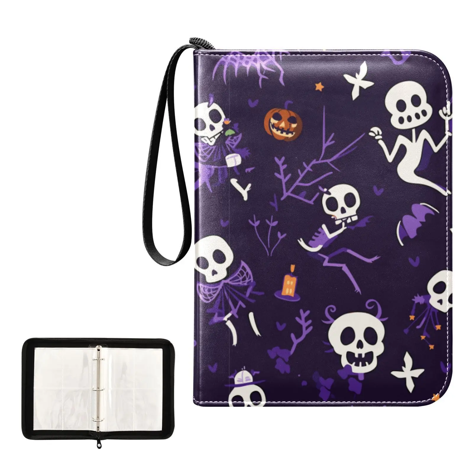 Dream Catchers Skulls 4 Pocket Card Binder, 400 Double Sided Pocket Album for Sport Game Cards, Unique Card Collection Storage