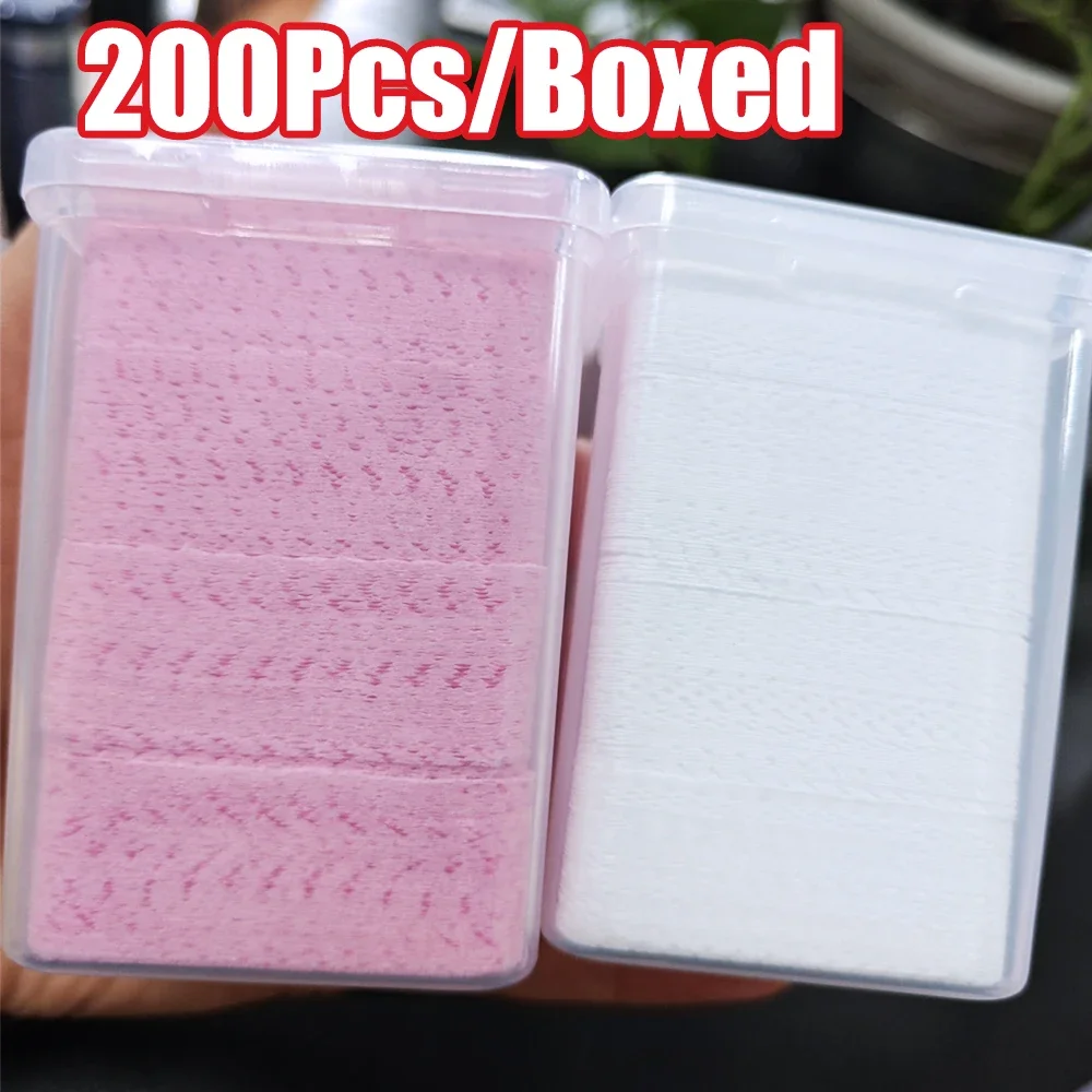 200pcs/Box Lint Free Nail Wipes Gel Nail Polish Remover Wipes Absorbent Acetone Nail Glue Polish Clean Solft Magic Stuff Pad