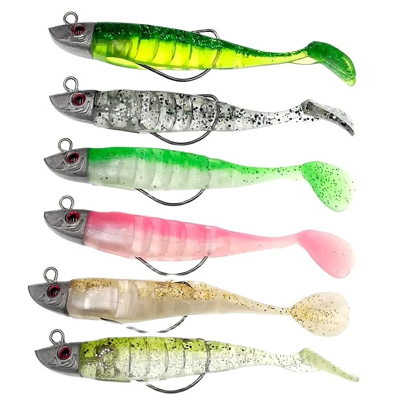 Jigging Soft Bait 10cm15g 13cm 26g Head Jig Fish T Tail Saltwater Fishing Baits Sea Fishing Silicone Lures Minnow Pike Swimbait