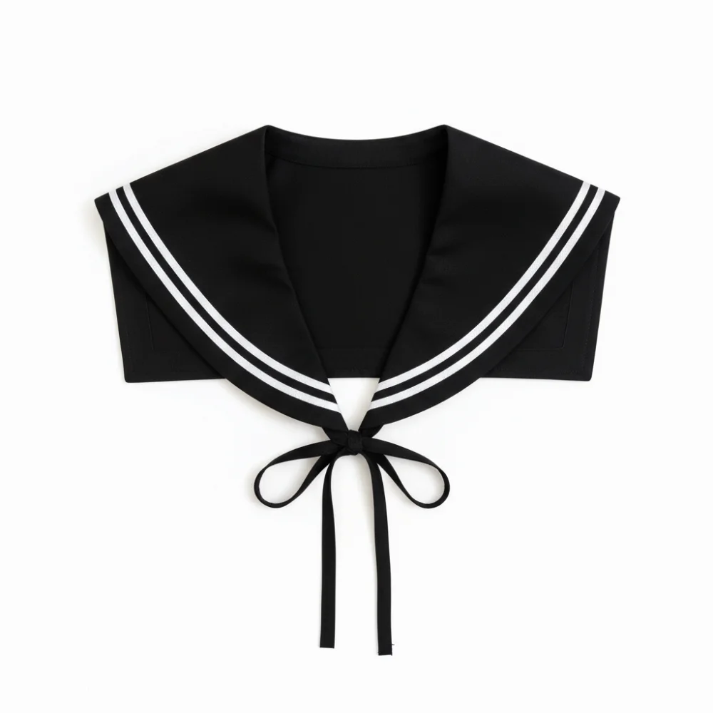 

Striped Sailor Fake Collars Scarf Laced Cotton Top Fake Collar Necklaces Black White Detachable False Tie Neckwear