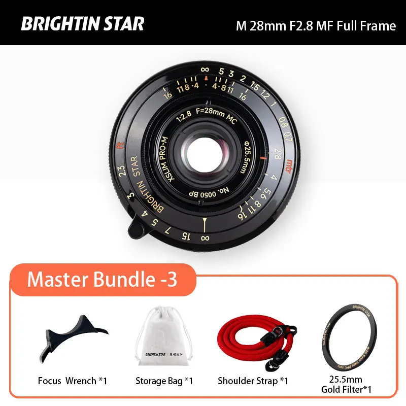 Brightin Star 28mm F2.8 フルフレームマニュアルフォーカスレンズ