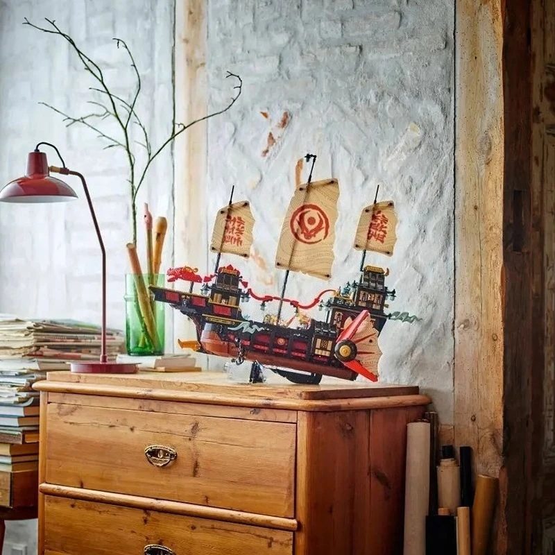 2025 جديد معبد باونتي مكافأة قارب التنين التعليمية اللبنات 71848 نموذج للأطفال الأولاد هدايا عيد الهالوين