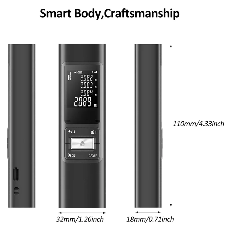 Veho-medidor de distância portátil localizador ± 2mm mini medidor de distância digital de alta precisão dispositivo de medição interna