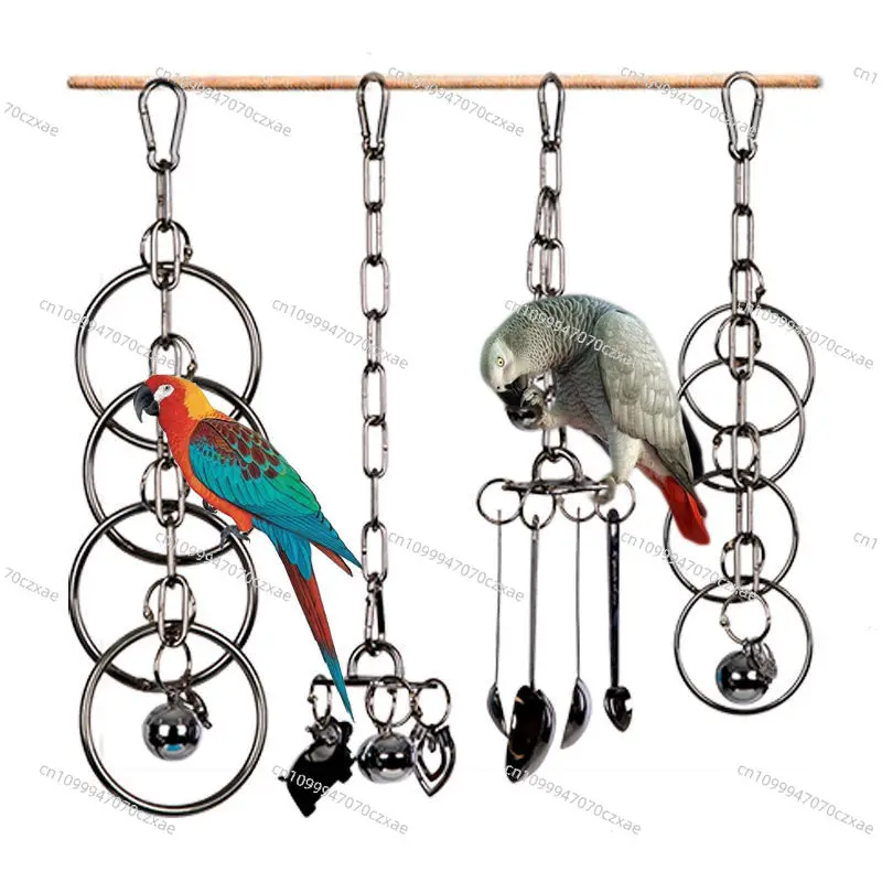 

304 Stainless Steel Toy Biting and Climbing, Large and Medium-sized Diamond Gray Machine Puzzle Bird Cage Display Rack Hanging
