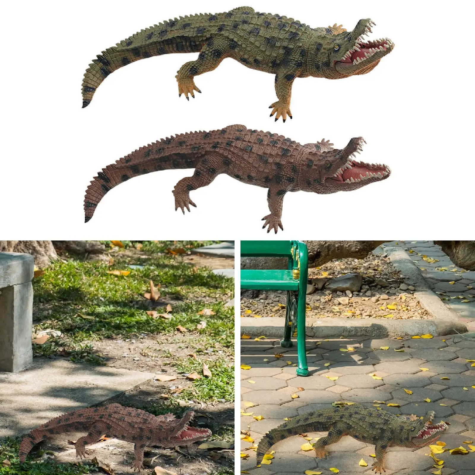 Koleksi Patung Buaya Simulasi 12.8 "untuk Hadiah Anak Laki-laki Perempuan untuk Anak-anak Mainan Figur Buaya Dekoratif Alat Peraga Pendidikan