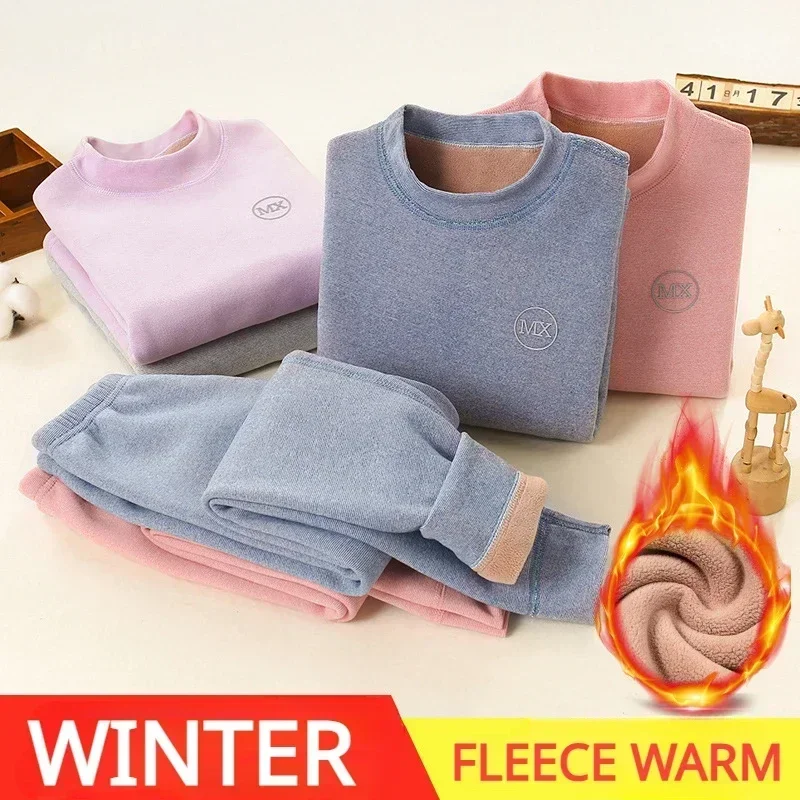 

Thermal Underwear for Boys Fleece 37°C Constant Temperature Warm Two Pieces Children Winter Clothes Set Teenage Kids Long Johns