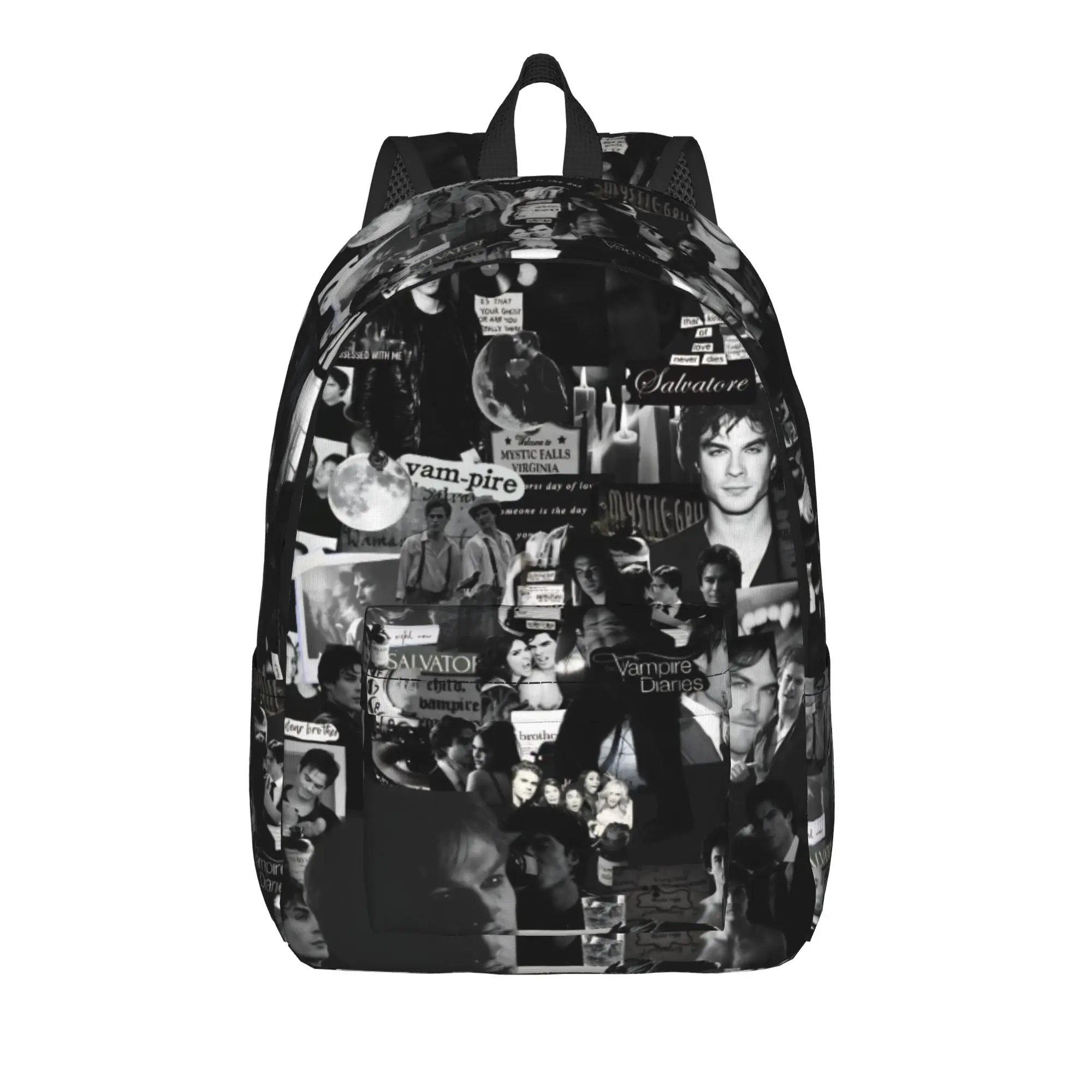 The Vampire Diaries Resuable Movie Backpack Youth Damon Salvatore Backpacks Streetwear High School Bags University Rucksack