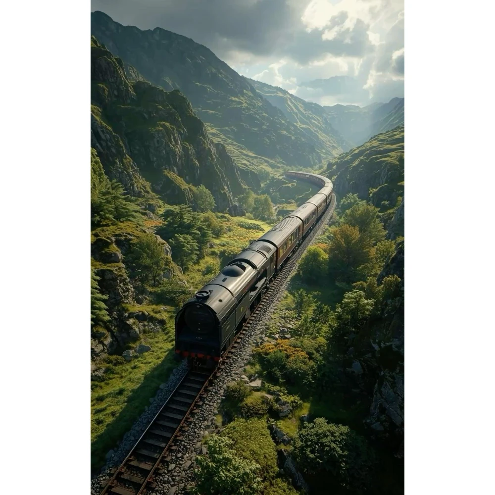 

500/1000/1200/2000 PCS Jigsaw Puzzles Forest Train Scenery Family Activity Games for Gameroom Bedroom Home Decor Gift