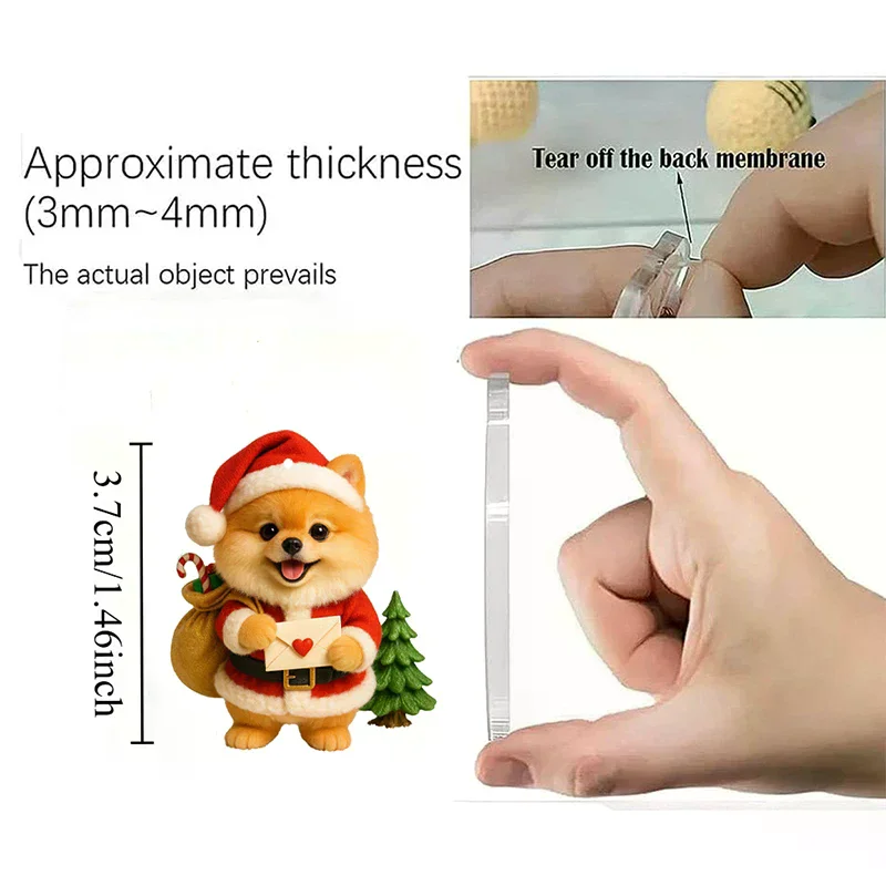 كلب صغير طويل الشعر الحلو العجائب تقويم القدوم 2025,24 يوم من مفاجآت احتفالية الكلب الحلي ، 2D الاكريليك لطيف الناب اللعب