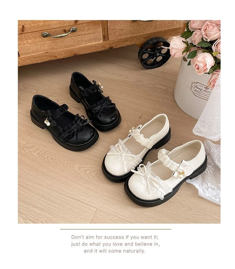 Neue Mary Janes Loafers mit klobigem Absatz, süße Schleifen-Schuhe für Damen, lässige Schuhe im Preppy College JK-Stil für Mädchen – Detail 17