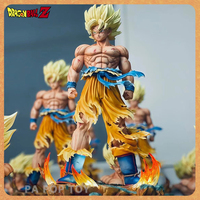 Jt Statue Dragon Ball Z Son Goku Anime Figure Super Saiyan Goku 2 Heads Led Base Action Figures PVC Collection Model Toys Gifts