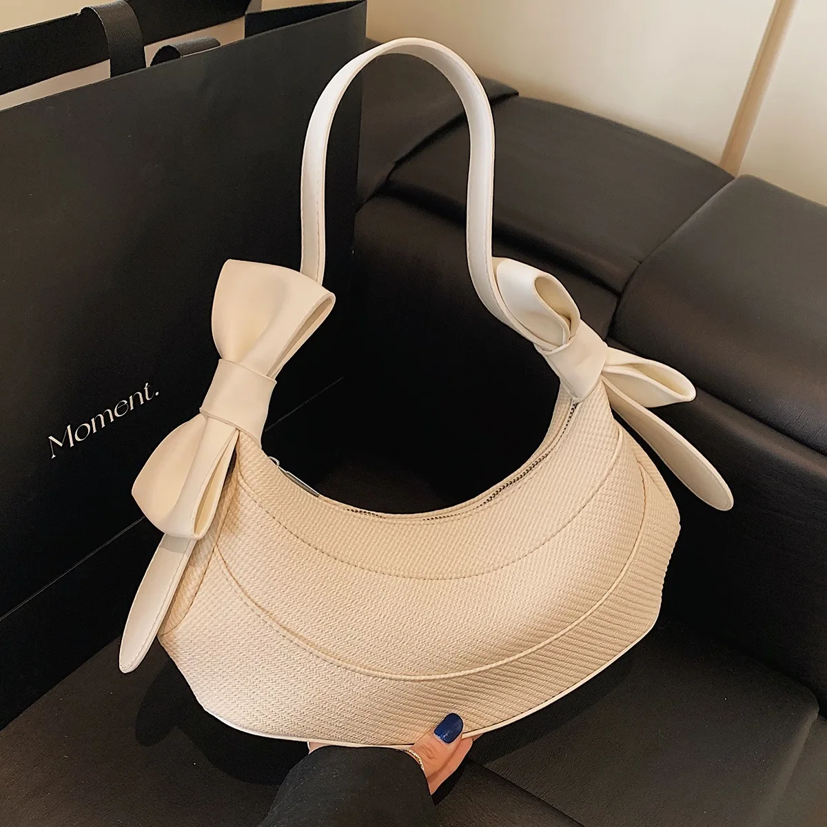 

​ ​ 2025 нишевая сумка для пельменей с бантом, модная сумка через плечо для женщин, модная дизайнерская сумка с бантом, новая уникальная сумка ​