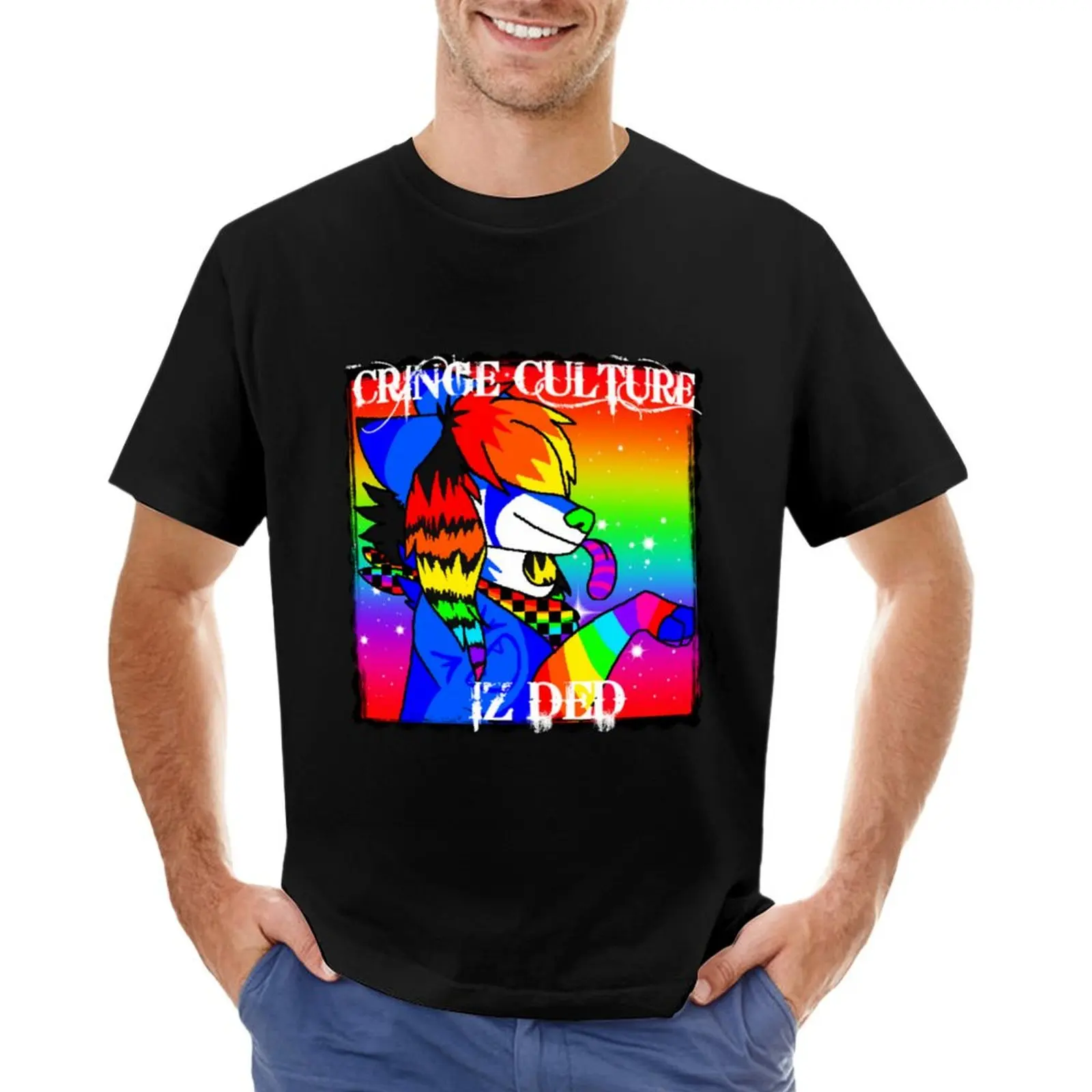 Футболка Cringe Culture Iz Ded, футболки с графическим рисунком, футболки размера оверсайз для мальчиков, белые мужские футболки больших и высоких размеров