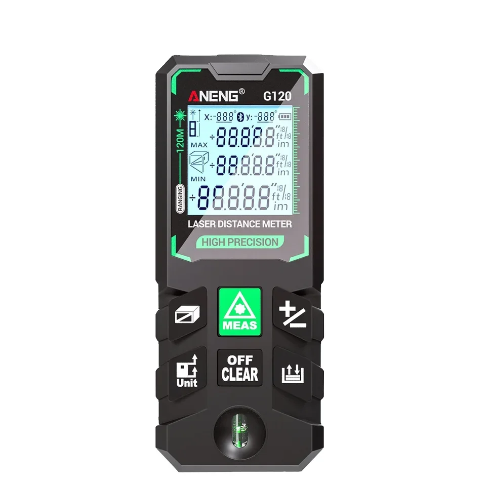 ANENG G120 Smart High-Precision 100m La ser Rangefinder Autonomous Calibration30 Set Data Storage 1 Year Warranty IP54 Rated 80g