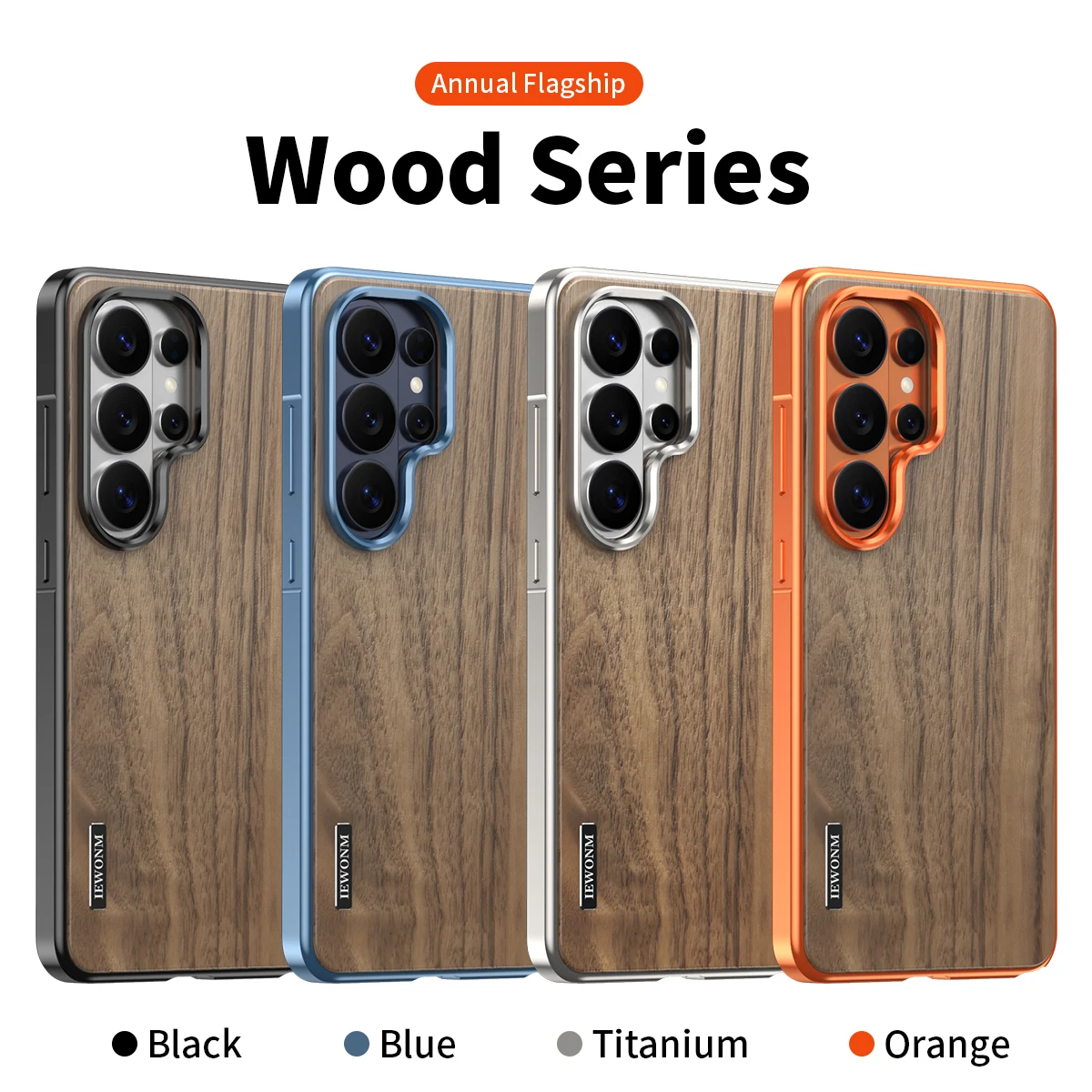 

Alloy Solid Wood Back Panel Hybrid Phone Case For Samsung Galaxy S26 S25 S24 Ultra Aluminum Alloy Frame Wireless Charging Cover