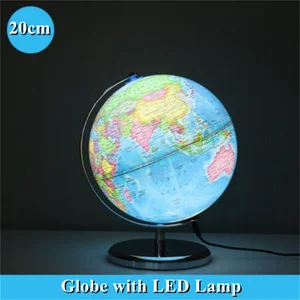 20cm in diameter of the full global sphere full globe hd printed table teaching LED LED GLOBO METAL ABS 360 ° Rotation office crafts 8 Main Sales Globo Terraqueo - №1