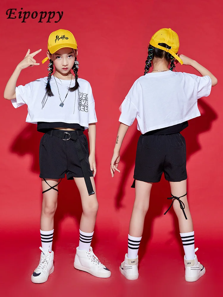 Children Hip-Hop Jazz Dance Clothing Online Red Handsome Girl Trendy Clothes Summer Catwalk Suit