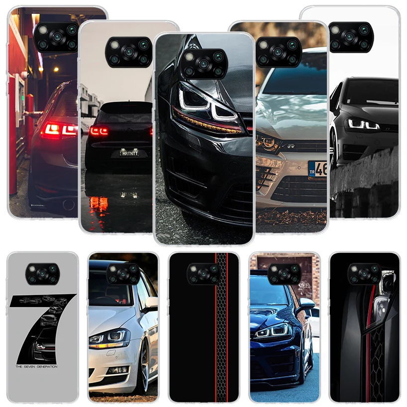 Sport Car Golf R 7 Phone Case For Xiaomi Poco X6 X5 X4 X3 Nfc F5 F6 Pro F3 F2 F1 F4 Gt M5S M4 M3 M2 Soft Coque Cover X3 Nfc X4 G