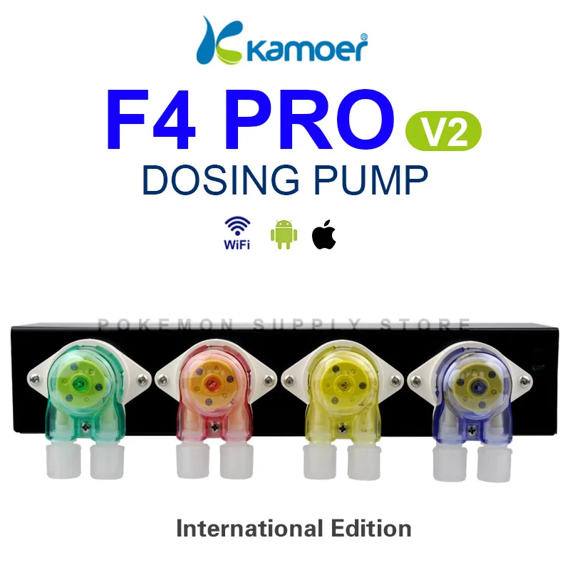 Kamoer F4 PRO V2 WiFi Bluetooth Dosing Pump, Auto Precision Doser for Marine Reef Aquarium, Remote Control Liquid Dosing Device
