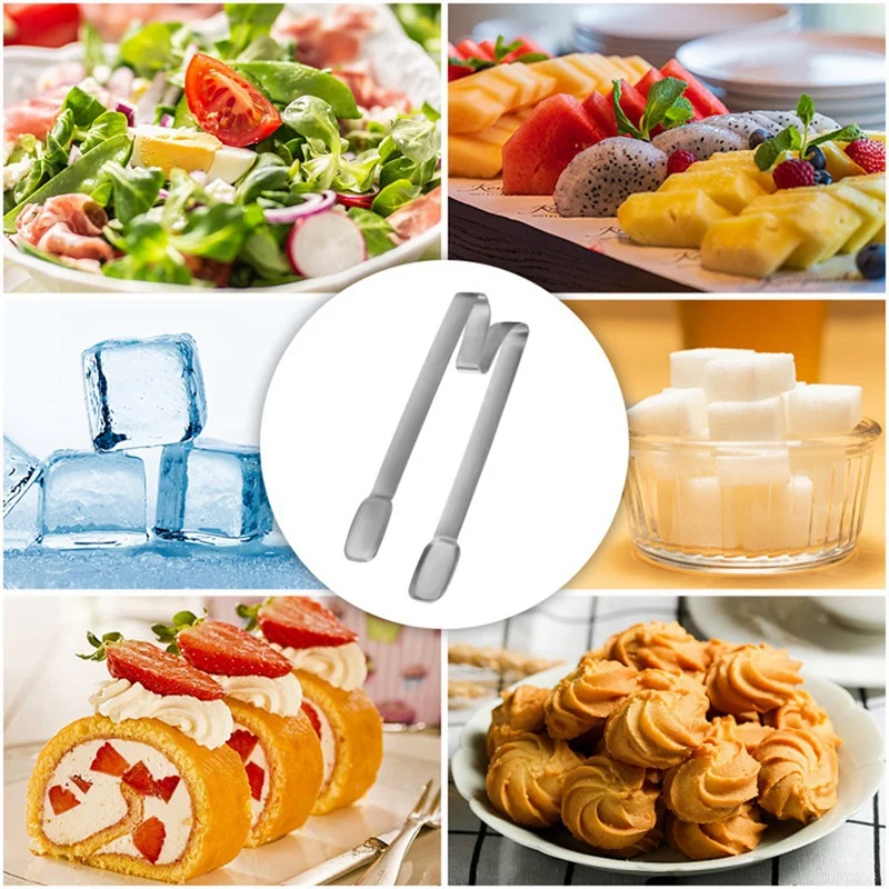 3Pieces Practical Stainless Steel Ice Tongs Sugar Ice Tongs Bread Food BBQ Clip Kitchen Accessaries For Ice