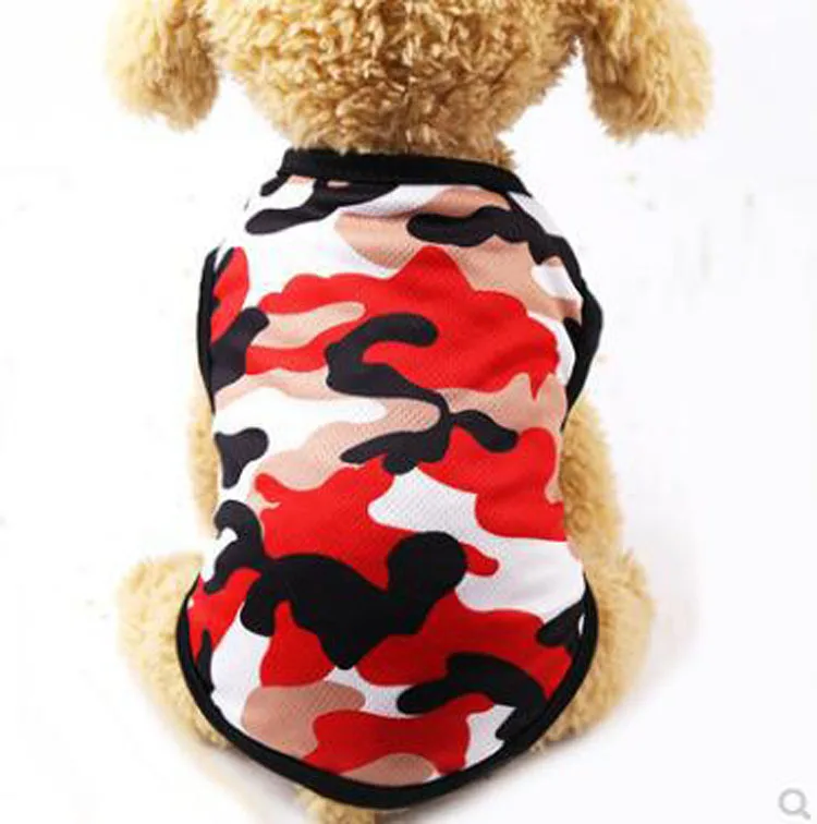 cat clothing camouflage mesh sports breathable vest small new medium-sized cartoon pet teddy kitten summer thin clothes