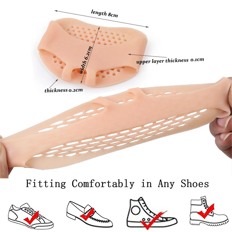 Pexmen 2/4/10Pcs Ball of Foot Cushions Soft Gel Metatarsal Pads Mortons Neuroma Callus Pain Relief Forefoot Insoles Foot Protect