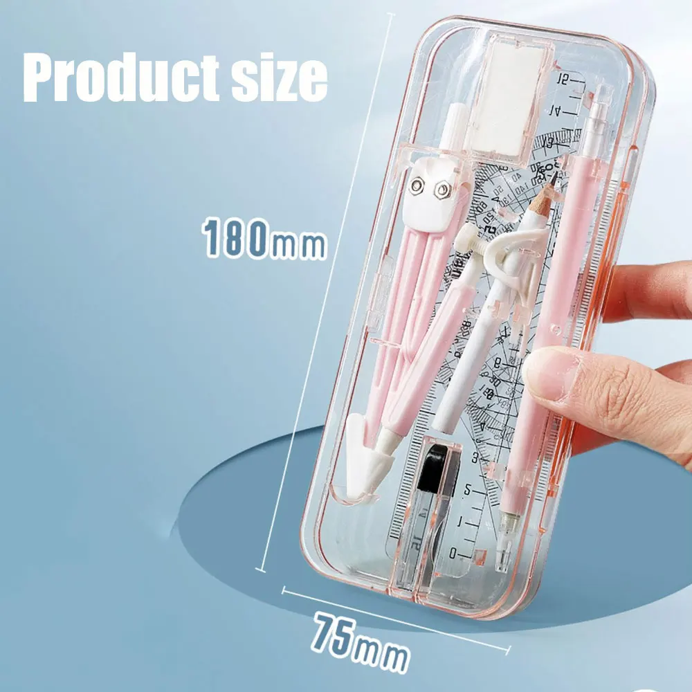 9-piece compass ruler set special drawing drawing tool examination stationery multi-function drawing tool