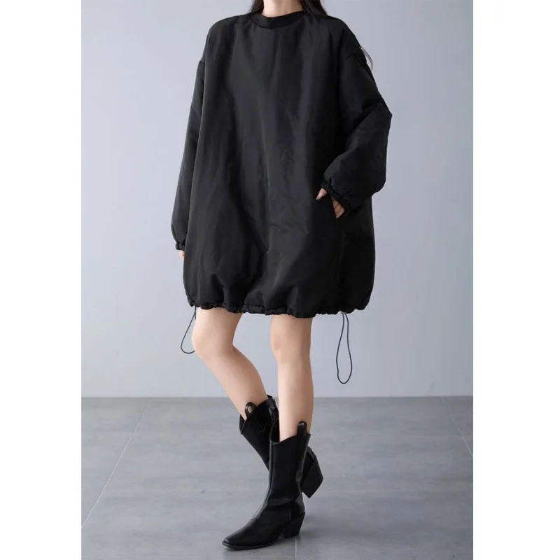 

Удобная хлопковая верхняя одежда Jaet Street Sle свободного кроя круглого цвета Ne Dstring ket средней длины с наполнителем из полиэстера нейтрального цвета