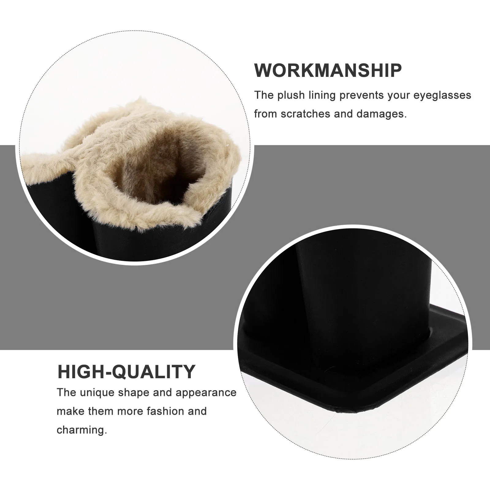 

Double Eyeglasses Black Display Double Eyeglasses Holder Stand Lined Storage Case Glasses Stand Home Decor Bedroom Office