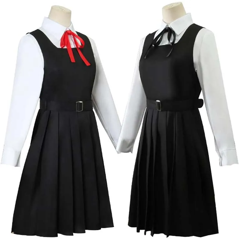 Anime Gaun Kostum Chainsaw Cosplay Mitaka Asa Seragam JK School Uniform Women's Shirt Uniform Dress Halloween Party Set