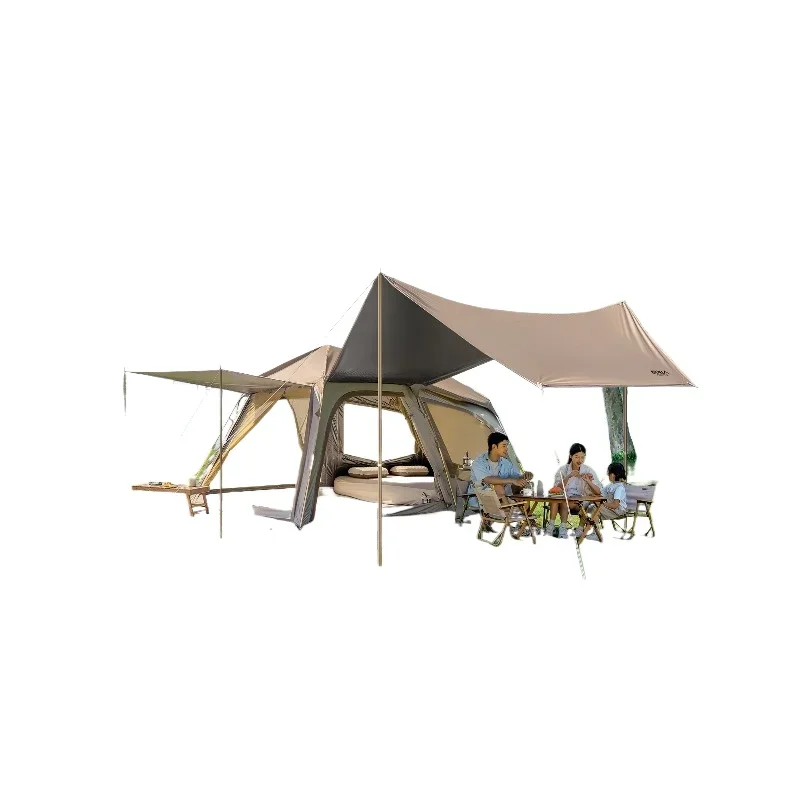 Tent outdoor camping overnight rainproof automatic two rooms and one living room camping canopy two-in-one 2025 new model