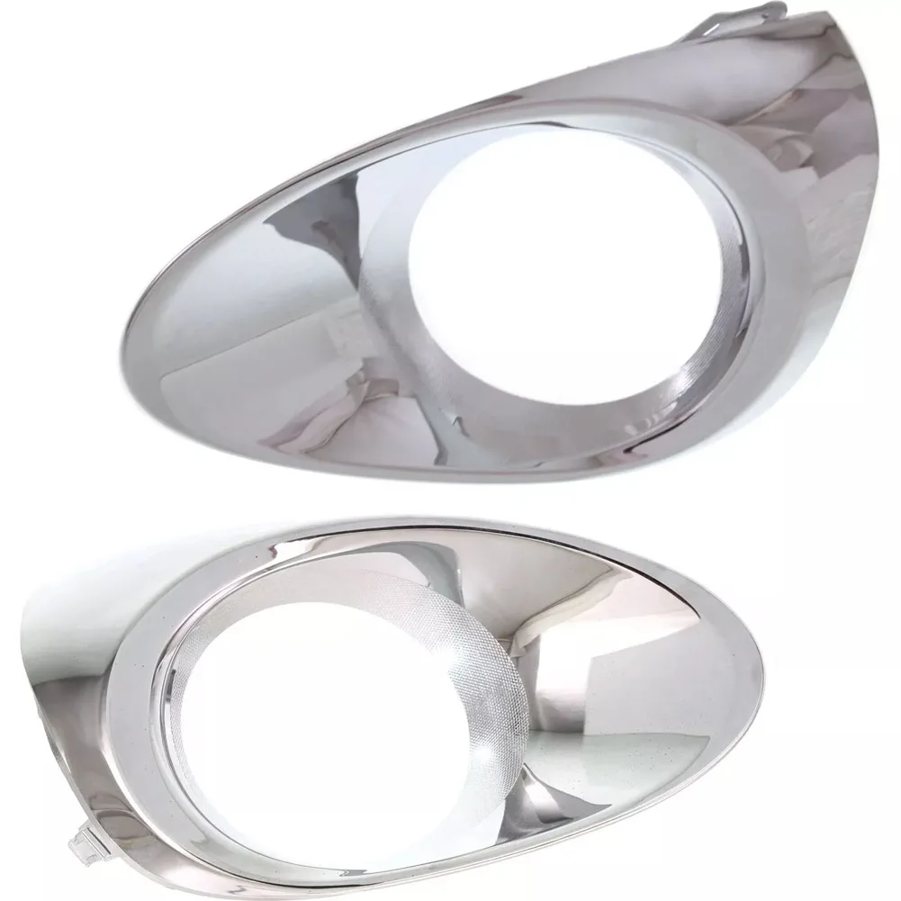 

Vehicle Enhancement Fog Lamp Cover Chrome Fog Light Trim Weather Resistant Easy Installation Enhanced Visibility