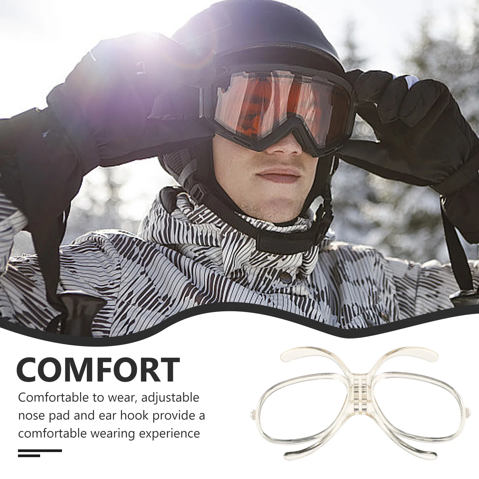 Ski Myopia Frame Optical Adaptor for Goggles Motorcycle with Insert Silica Gel Snow Sports