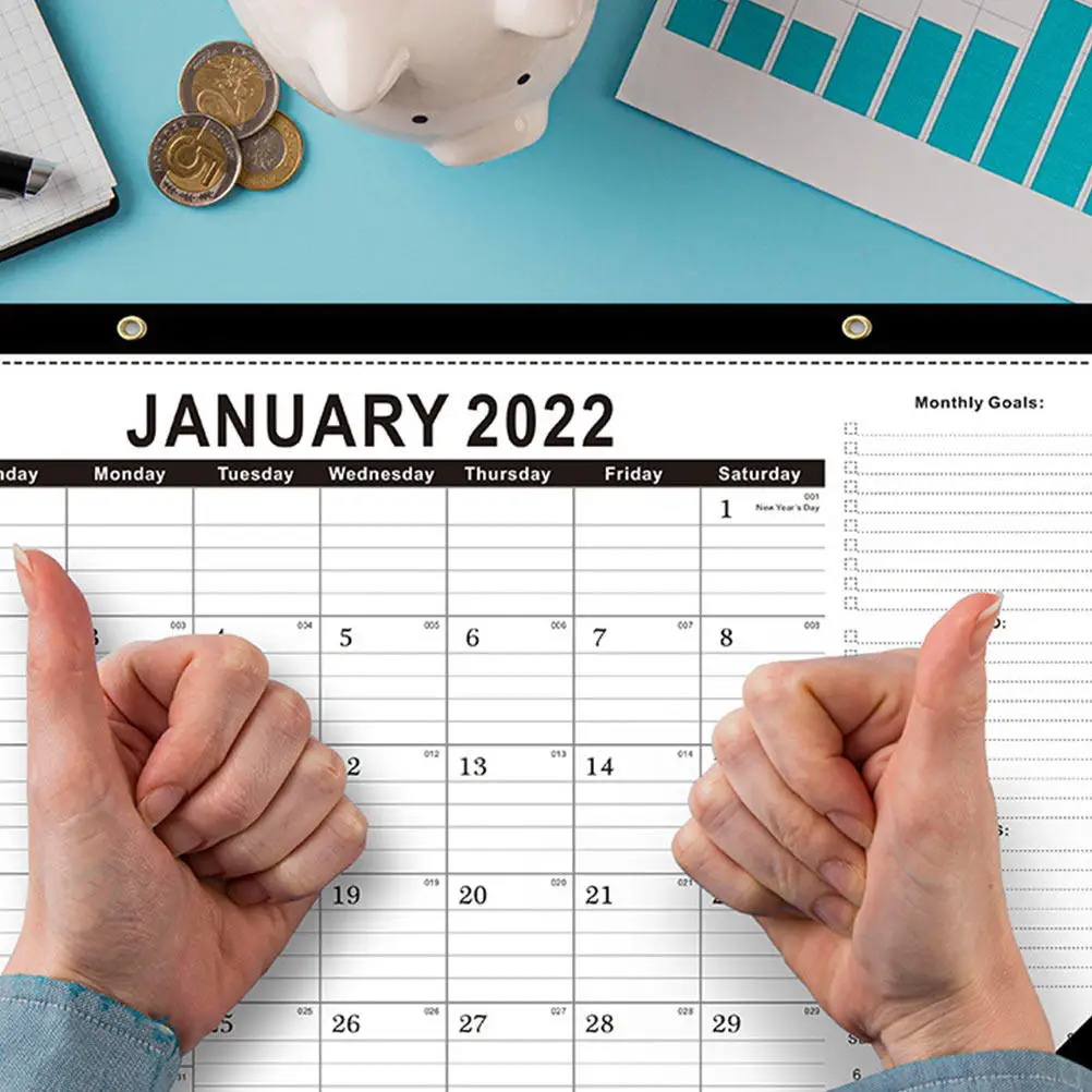 

1Pcs 18 Months Hanging English Calendar Creative Simple Calendar for Teachers Students Office Workers Home Decor Schedule