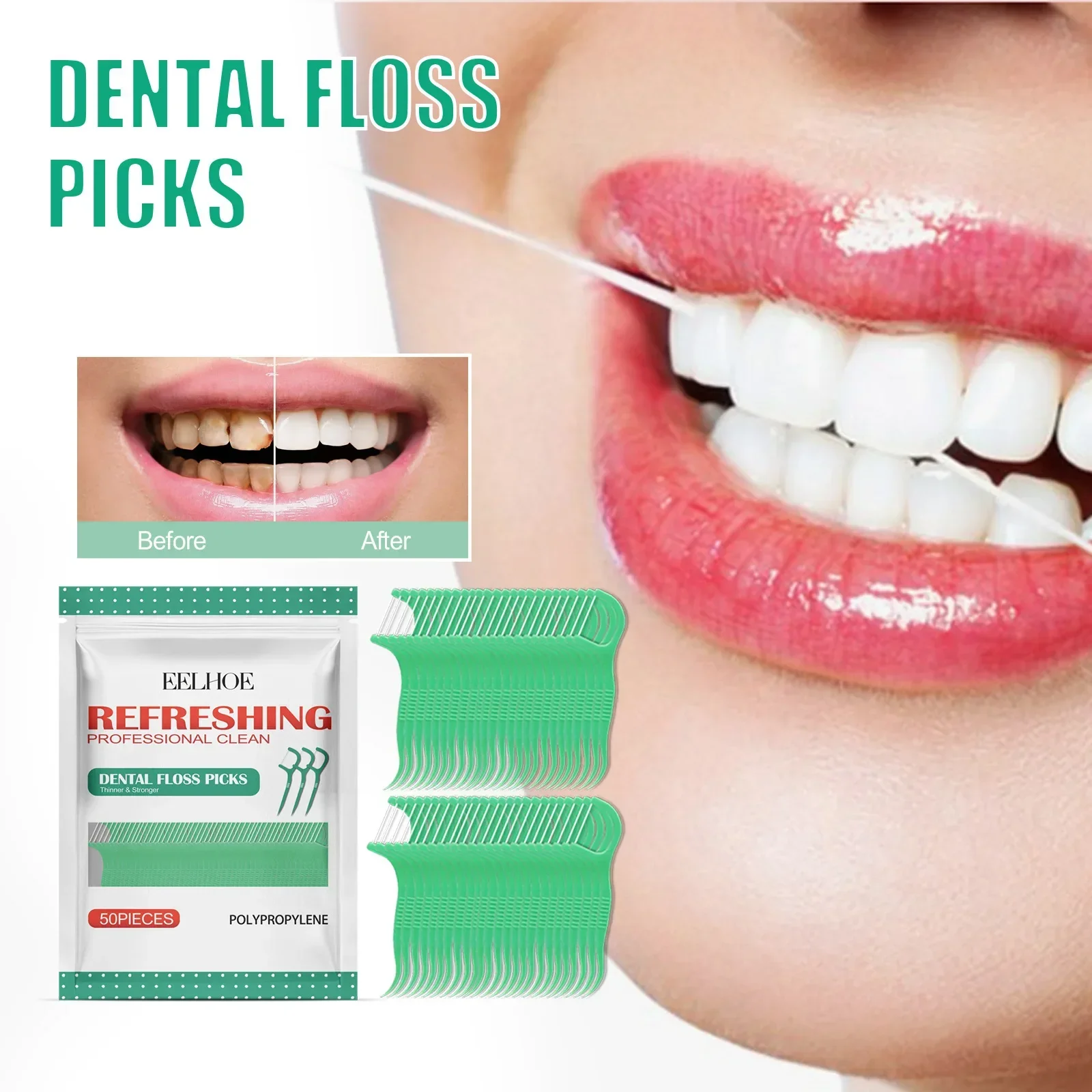Mint dental floss stick home portable disposable care dental floss stick oral care deep cleaning interdental cleaning