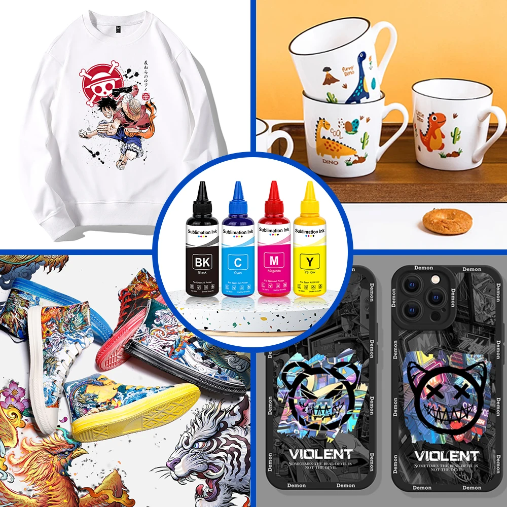 Winnerjet Tusze Sublimacyjne 100ML 4 Kolory/Zestaw Do Drukarek Epson ET-1800 ET-1810 ET-2750 ET-2751 ET-2756 ET-2800 — zdjęcie produktu 5