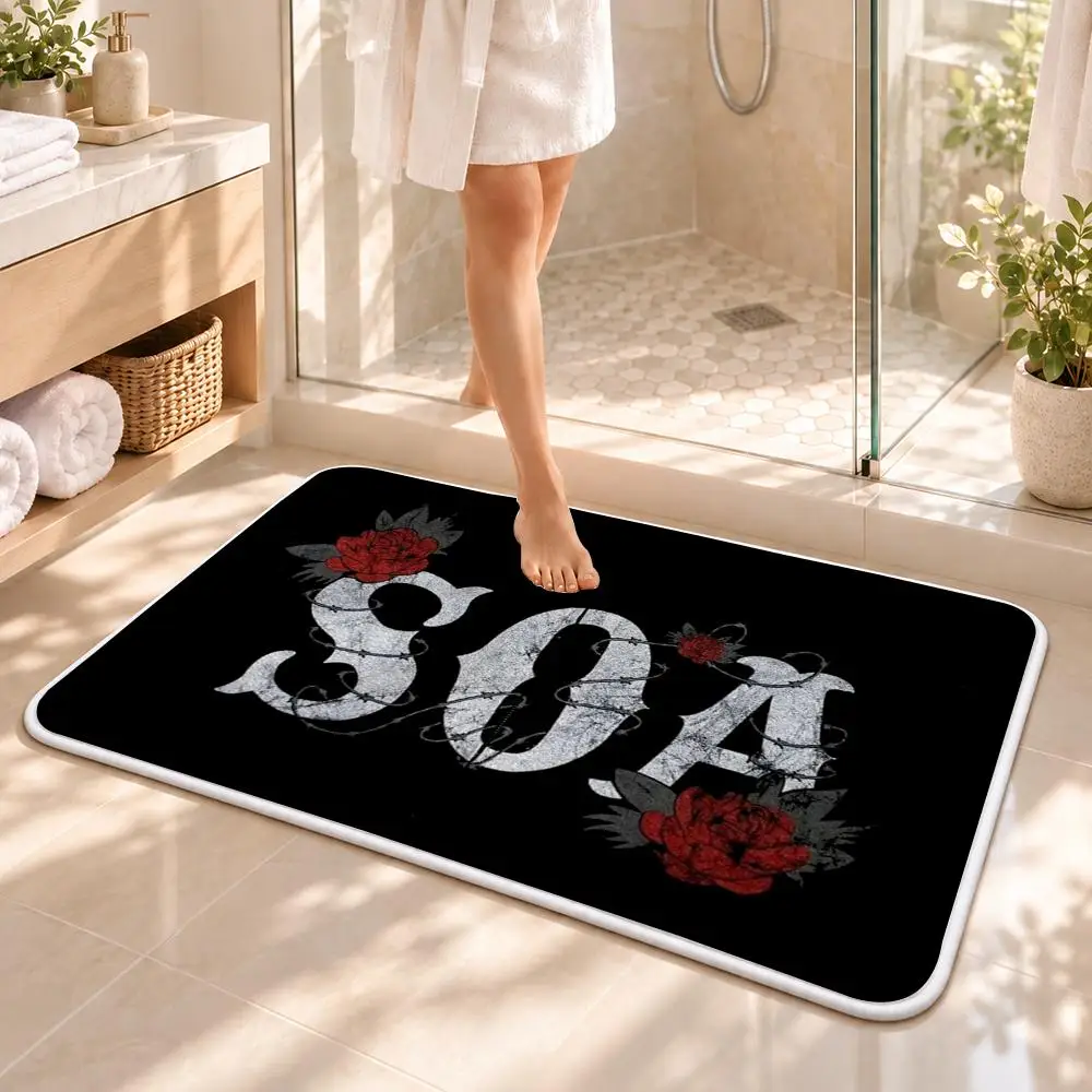 S-Sons of A-Anarchy Floor Mat Flannel Rug Soft Non Slip Washable Door Mat for Bathroom Bedroom Kitchen Home Decor