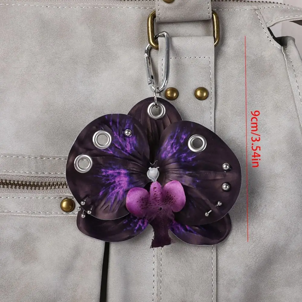 Phone Charms Phalaenopsis Orchid Keychain Keychains Elegant Imitation Flower Pendant Keyring Fashion Bag Pendant Gift Jewelry