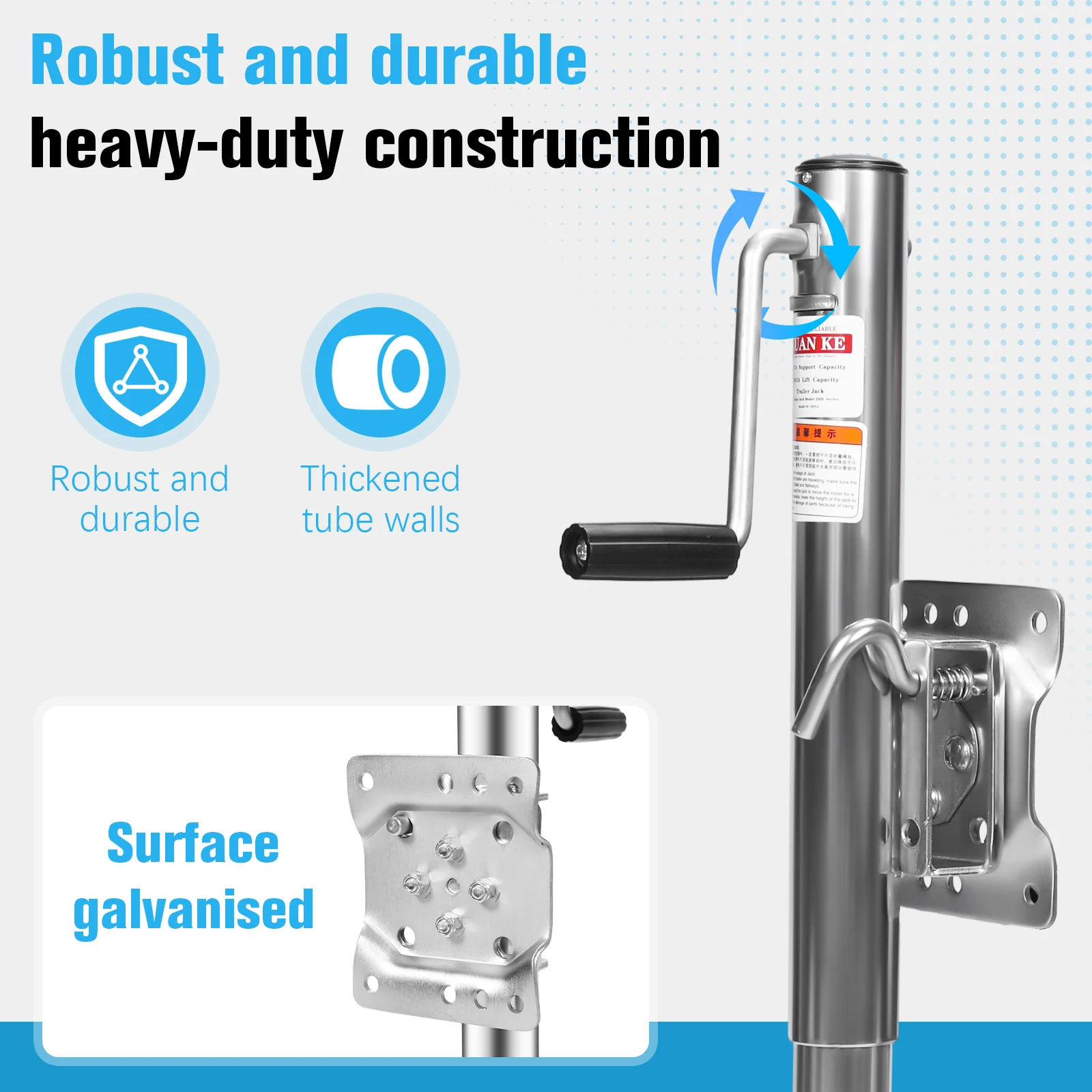 

2000 Lbs Trailer Jack with Dual Wheel 10 Inch Lift Marine Bolt-On Lift Roller Swivel Stand
