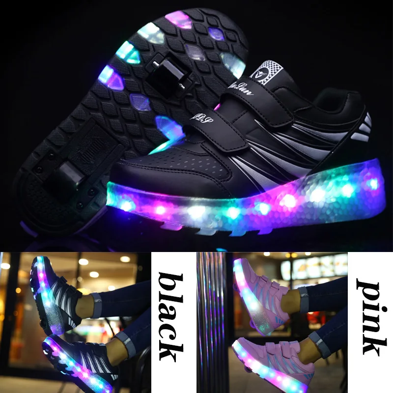 Kids flashing Roller Skates Rolling Wheeled Shoes Removable Sneakers for Boys Girls Shoe with Wheel Speed Inline Powerslide Skat